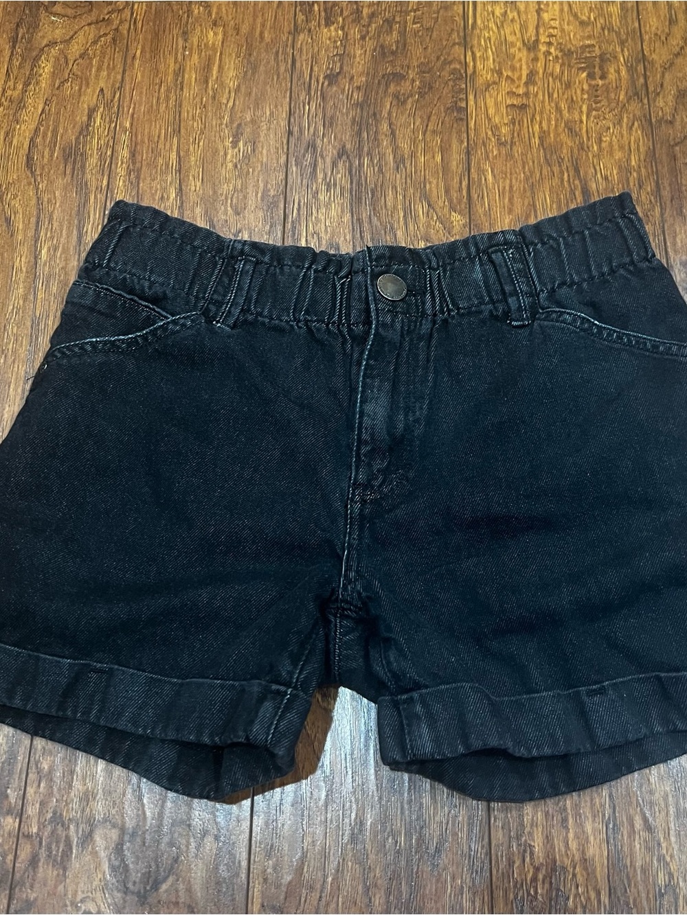 Democracy Jeans Black Denim Shorts Cuffed SZ 2